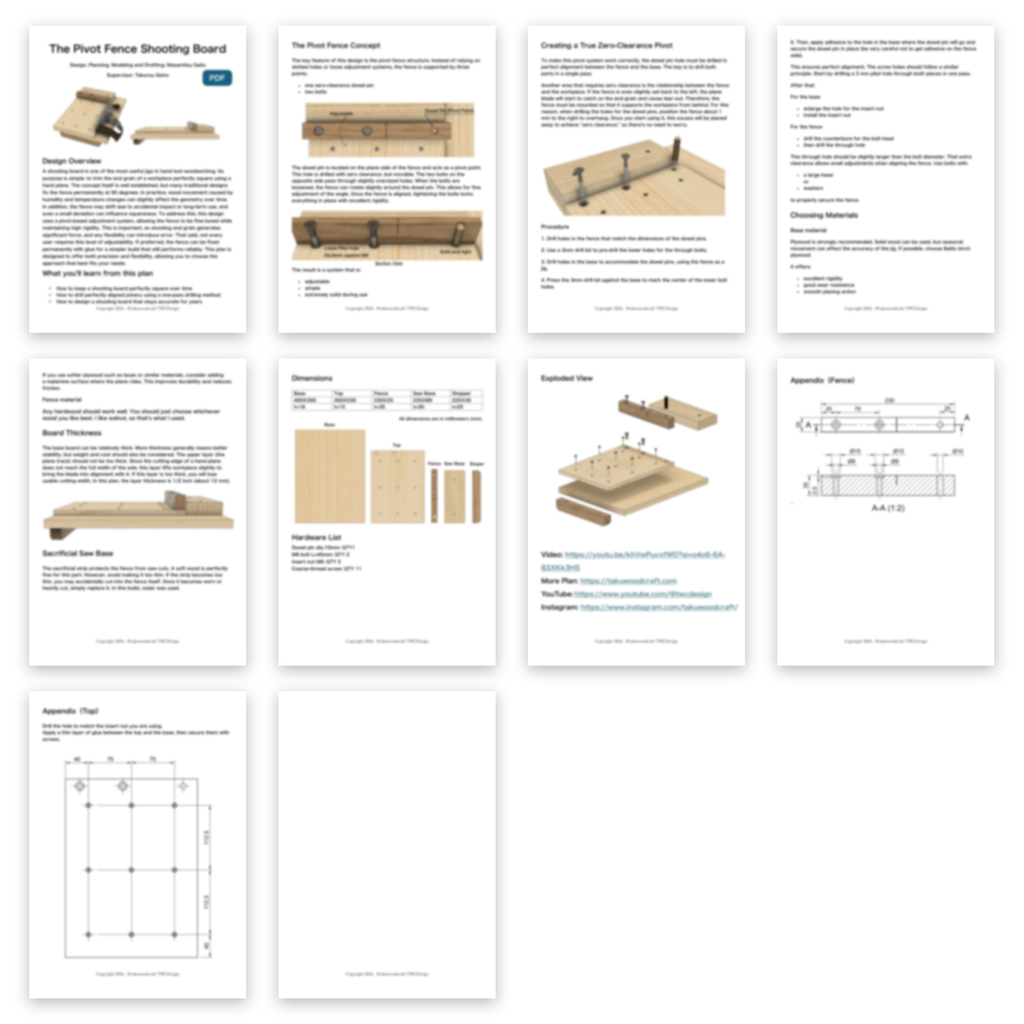 Pivot Fence Shooting Board - all pages preview