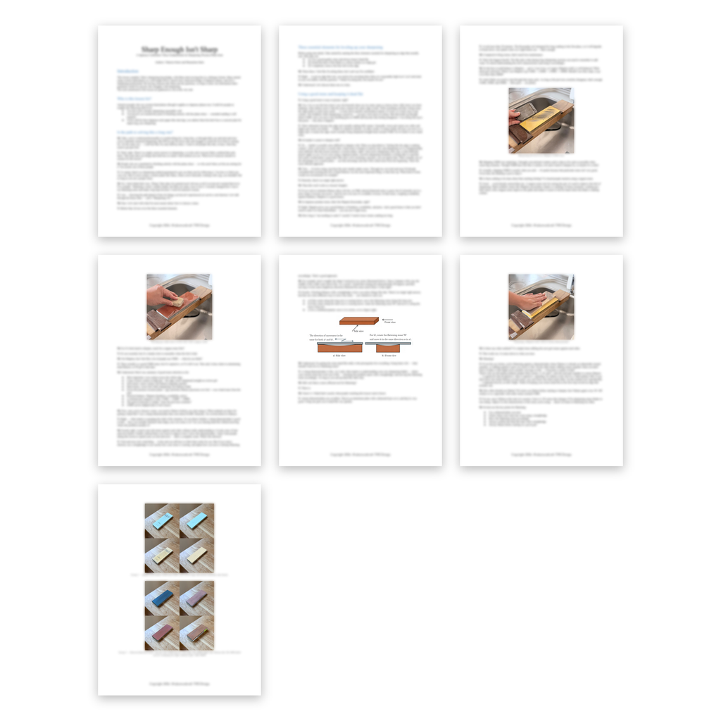 All lesson pages, 1 to 7, text blurred