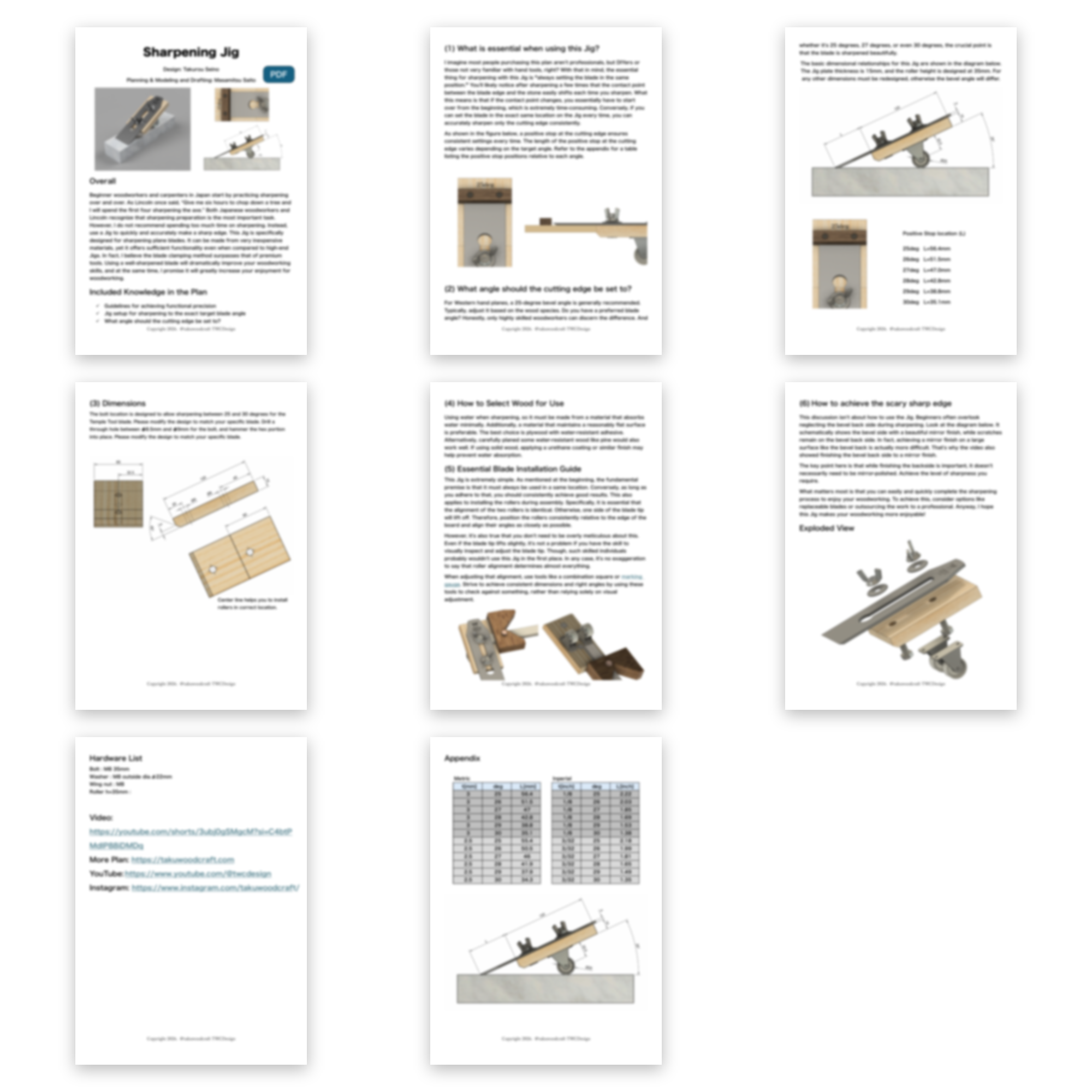 Sharpening Jig - all pages preview